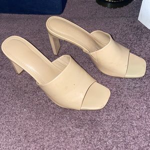 just fab nude square toe heels